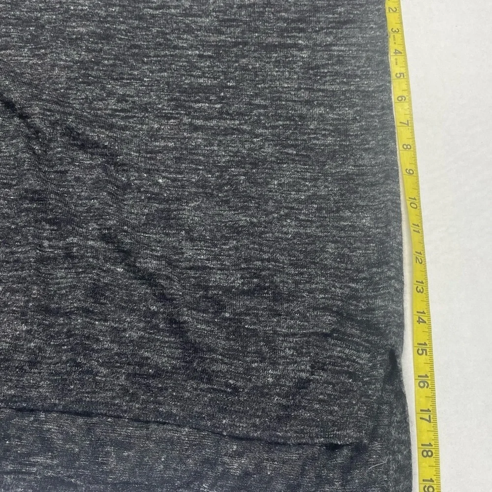 J. Crew Charcoal Gray Crewneck Sweater W SM 3/4 SL LINEN ALPACA WOOL ACRYLIC
